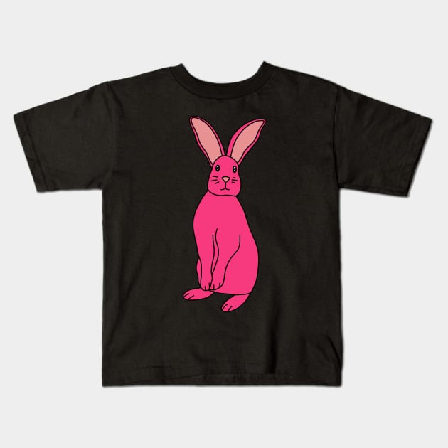 Pink Bunny Kids T-Shirt by Kelly Louise Art